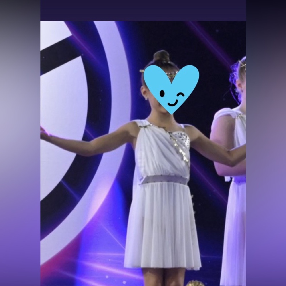 Child’s Greek goddess costume custom detailing